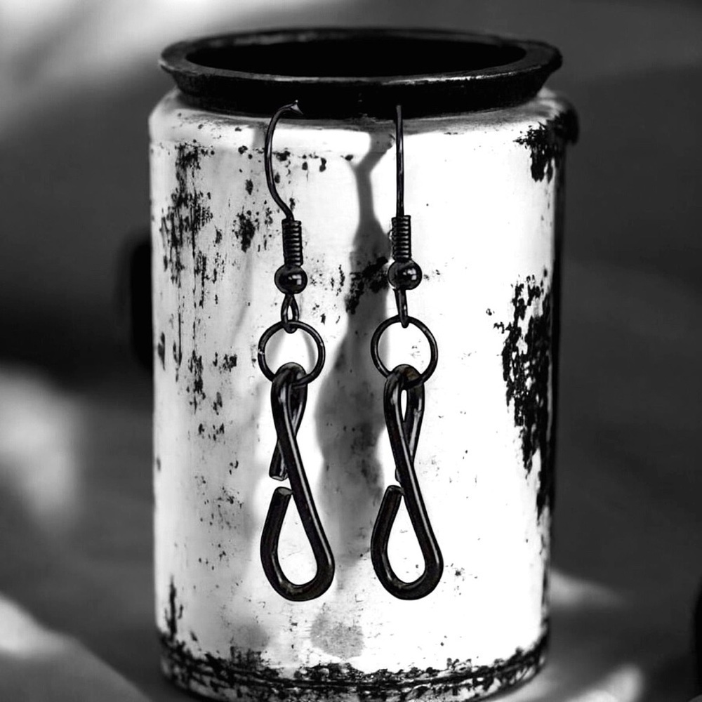 5 For $25💫Alternative Whimsigoth Black Chain Links Earrings